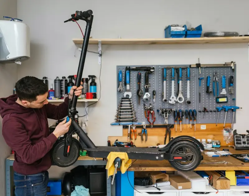 Lightning fast electric scooter, and E bike repair storefront